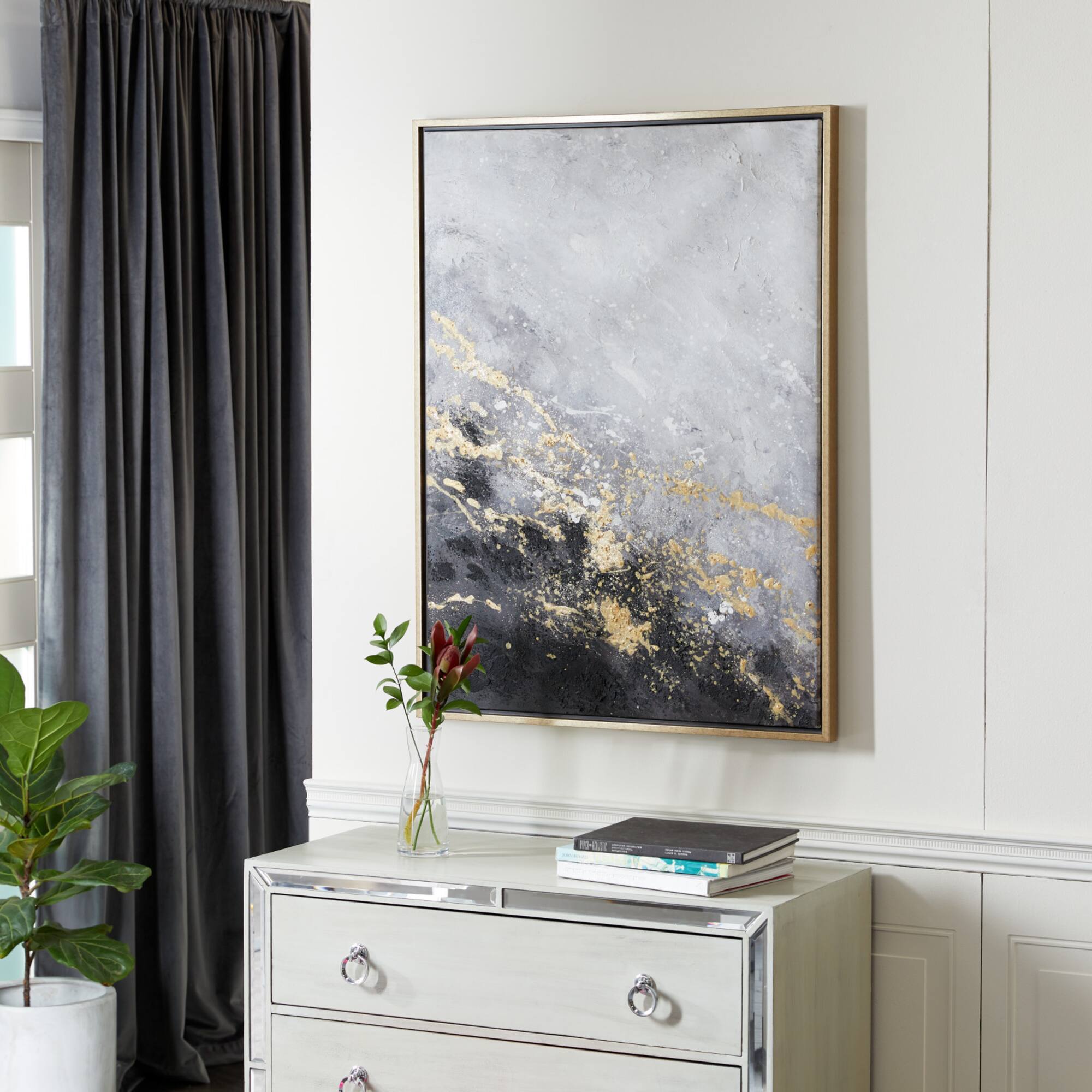 CosmoLiving by Cosmopolitan Black Contemporary Abstract Canvas Wall Art